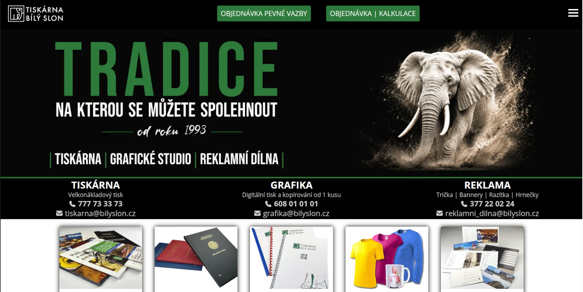 Tiskárna Bílý slon